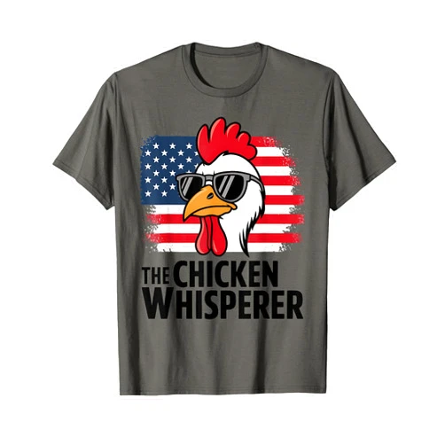 American Flag Chicken Lover Animal Graphic Tees The Chicken Whisperer Farmer Animal Farm Funny For Men Women T-Shirt