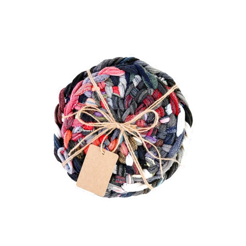 The Thika 2 Pcs Handmade Trivets Round Braided Pans Heat Resistant (Multicolor) Trivets