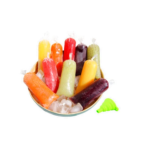 Boliz 200 Pack Popsicle Mold Bags for Ice Pops Frozen Icies Yogurt Fruit Candy Bolis Durofrio Charamuscas| 3 x 10 inches| comes with a funnel