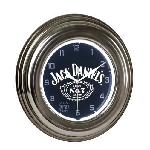 Jack Daniel's Whiskey Logo - Old Number 7 - Single Neon Bar Wall Clock