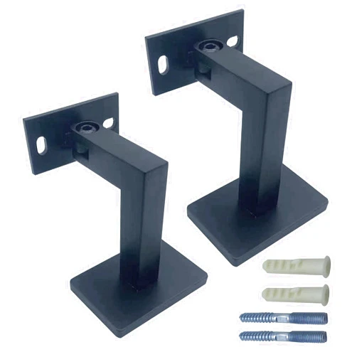 LANGLIER Handrail Brackets for Adjustable Staircase Stair Railing Brackets with Screws (Plane, Black)
