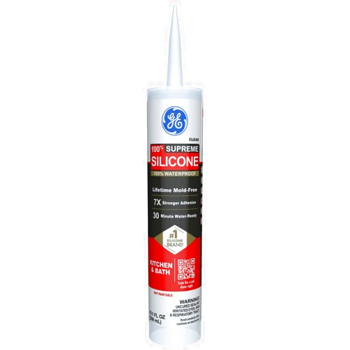 GE Sealants & Adhesives M90006 Supreme Silicone Kitchen & Bath Sealant, 10.1oz, Clear