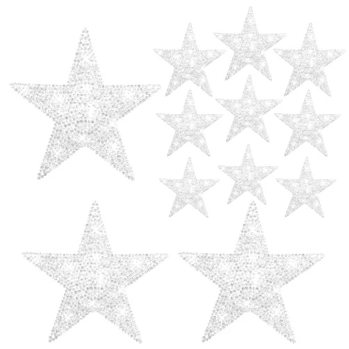 WY LIGHTING LEVEL 12pcs Bling Car Decals Rhinestone Star Patches Crystal Self Adhesive Diamond Car Stickers Silver Applique Stickers Stars Glitter Vintage Patch Decoration for Car Bumper Window Laptop Luggage DIY Craft