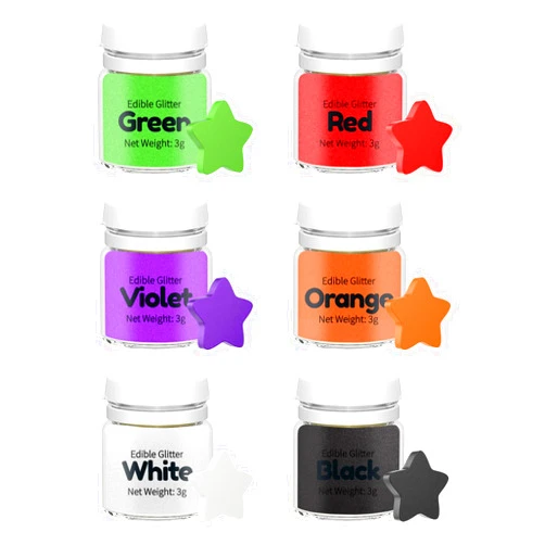 Shanlinly Christmas Edible Luster Dust Set - 6 Colors Edible Glitter Cake Dust Shimmer Food Coloring Powdered for Cake Decorating, Chocolates, Fondant, Drinks, Painting, Kosher&Vegan