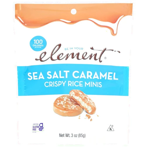 Element Crispy Rice Minis, Sea Salt Caramel, Kosher, Gluten Free, 3 Ounce (Pack of 8)