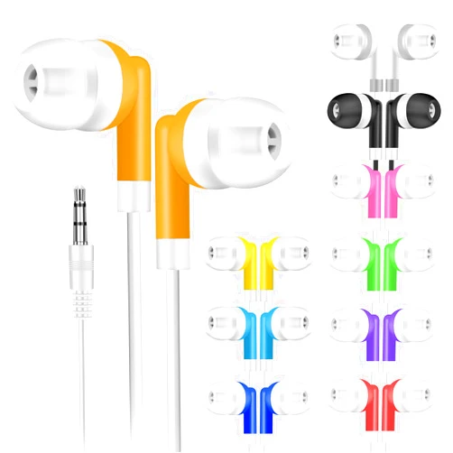 OSSZIT Kids Bulk Earbuds 200 Pack Wholesale Earbuds Headphones Bulk Perfect for School Classroom Libraries Students Multi Colored Individually Bagged (10 Colors Mixed)