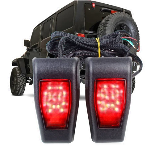 Atubeix LED 3rd Brake Lights Tailgate Rear Lamp for Jeep Wrangler JK JKU 07-17 2 pcs (Red)