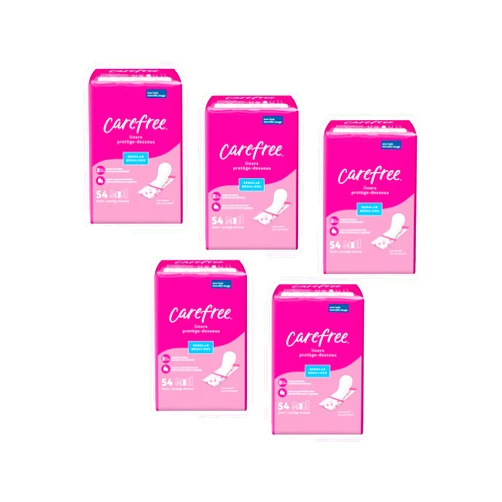 Carefree Acti-Fresh Body Shape Regular To Go Pantiliners - 54 Liners, Pack of 5