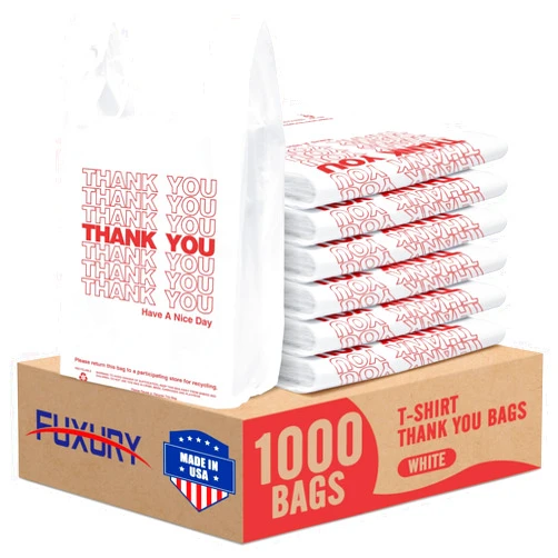Fuxury 1000 Count Thank You Plastic Bags (11.5