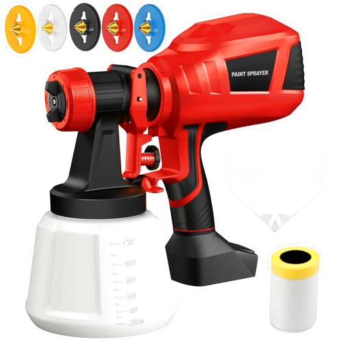 Houselife Cordless Paint Sprayer for Milwaukee M18 18V Battery, Spray Paint Gun with 5 Copper Nozzles, Electric Paint Sprayer for House Painting, Paint Sprayers for Home Interior, Fence, Cabinets (Tool Only)