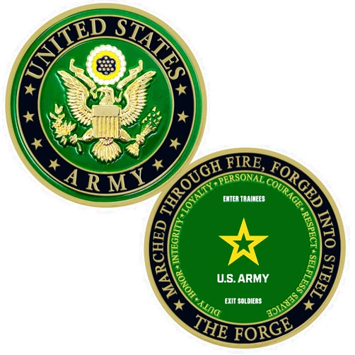 Military Gift Shop The Forge U.S. Army Soldier Military Challenge Coin- Army Gifts | Disabled Veteran Owned Business | Army Forge Coin