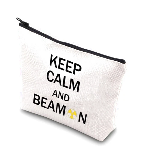 BDPWSS X-Ray Tech Gift Radiographer Makeup Bag Keep Calm And Beam On For Radiation Therapist Gifts Radiographer inspirational gift (Calm beam)