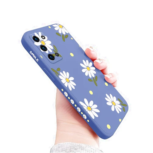 Doowear Galaxy Note 20 Case for Women Girls Cute Daisy Flower Camera Lens Protector Thin Slim Liquid Silicone Rubber Shockproof Protective Cover Phone Case for Samsung Galaxy Note 20 6.7