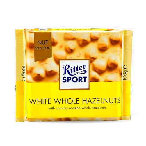Ritter Sport White Chocolate Hazelnut Bar-Pack of 3