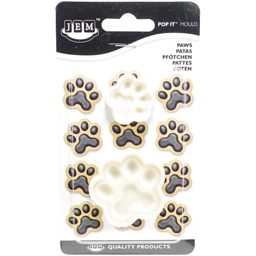 PME JEM, Set of 2 Pop It-Paws Shaped Mold for Cake Decorating, Small & Large Sizes