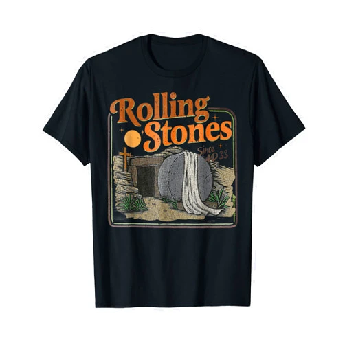 Faith-Based Easter Resurrection Apparel Co. The Stone was Rolled Away He is Alive Retro Christian Easter T-Shirt