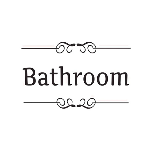 Bestjybt DIY Removable Washroom Toilet Bathroom WC Sign Door Accessories Wall Sticker Home Decor (Bathroom)