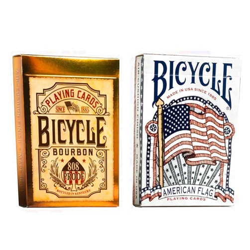 Bicycle Bourbon Playing Cards Brown' & American Flag Poker Size Standard Index Playing Cards - 1036202,10 Years Old and up