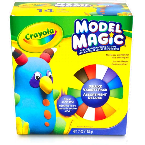 Crayola Model Magic Deluxe Variety Pack (14 Packs), Kids Air Dry Clay, Modeling Clay Alternative, Craft Supplies for Teachers, 7oz