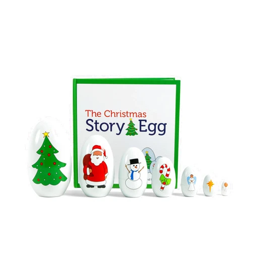 DEMDACO The Christmas Story 8.5 Inch Hardbook and Nested Story Eggs 9 Piece Set