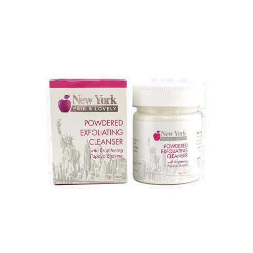 NEW YORK FAIR & LOVELY Powdered Exfoliating Cleanser 75g - Formulated to Lighten Skin and Reduce Skin Discolouration, with Papaya Enzyme