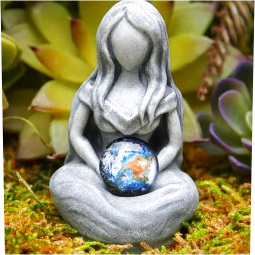 Generic 3''Mother Earth Statue,Faceless Gaia Statue Mother Earth Resin Figurine Suit for Witchy Room Spiritual Room Altar Decor (Earth)