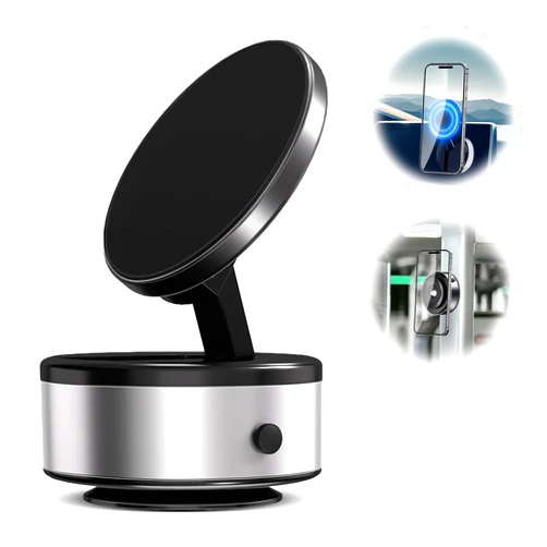 Keledz Electric Vacuum Suction Car Phone Mount, Double Sided Phone Holder, Magnetic Suction Phone Mount for Gym, Suction Phone Mount for Car/Screen/Mirror/Tile/Glass, Compatible with iPhone & All Phones