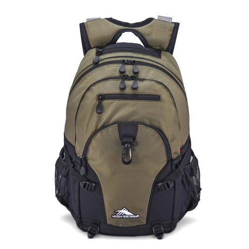 High Sierra Loop-Backpack, Travel, or Work Bookbag with tablet-sleeve, Olive, One Size