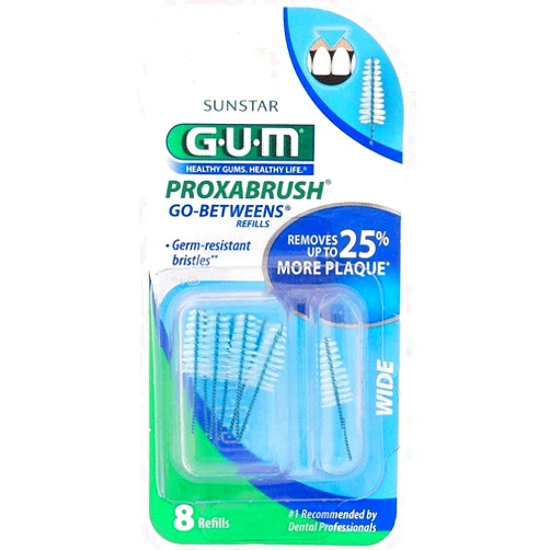 GUM Go-Betweens Proxabrush Refills Wide [614] 8 Each (Pack of 10)