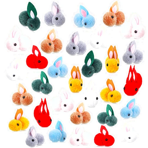 Skylety 32 Pcs Easter Bunny Animals 2.4 Inch Mini Plush Bunny Rabbit Plush Stuffed Animals Stuffed Bunny Toys Soft Tiny Rabbit Doll Plush Hanging Pendant Ornament for DIY Easter Decorations Party
