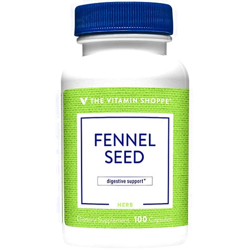 The Vitamin Shoppe Fennel Seed 480MG (Foeniculum Vulgare Seed), Herbal Supplement for Digestive Support & Intestinal Health (100 Capsules)