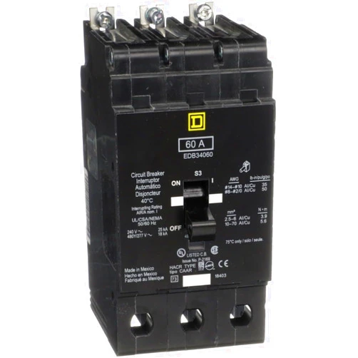 Generic Square D EDB34060 Breaker Bolt in 60AMP 3POLE 480Y/277VOLT AC New