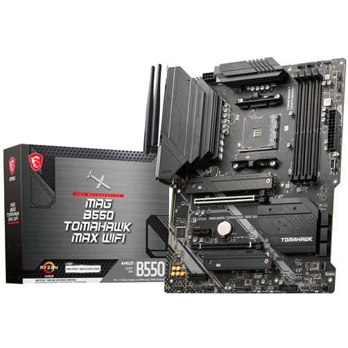 MSI MAG B550 Tomahawk MAX WiFi Gaming Motherboard (AMD AM4, DDR4, PCIe 4.0, SATA 6Gb/s, M.2, USB 3.2 Gen 2, HDMI/DP, ATX, Wi-Fi 6E, AMD Ryzen 5000 Series Processors) AMD Gaming Motherboards (Renewed)