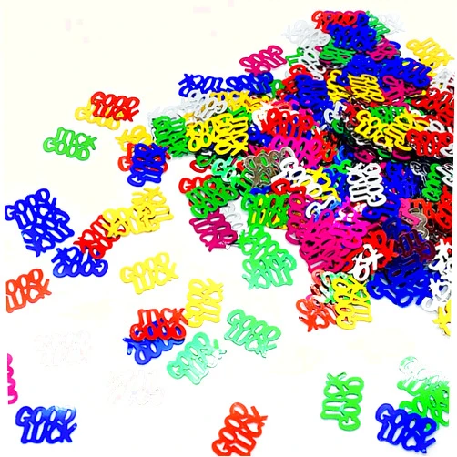 Jimmy Jem's Confetti Word GOOD LUCK MultiColors - Retail Pack #7879 QS0