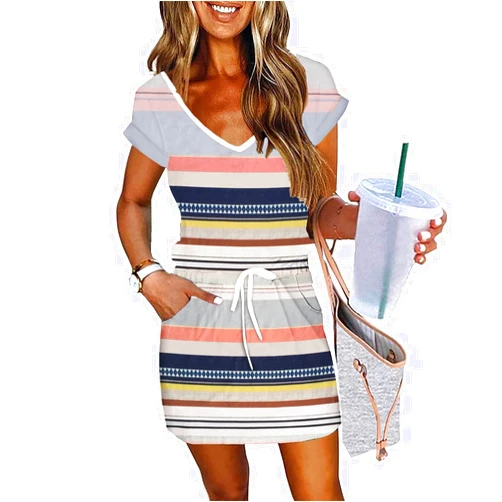 ETCYY NEW Womens Summer Dress Lantern Sleeve Square Neck Tie Back Flowy A-Line Double Layer Hem Mini Dress