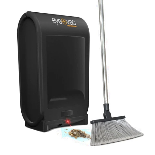 EYE-VAC EyeVac Pro Touchless Vacuum Automatic Dustpan - Ultra Fast & Powerful - Great for Sweeping Salon Pet Hair Food Dirt Kitchen, Corded Canister Vacuum, Bagless, Automatic Sensors, 1400 Watt (Black)