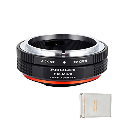 PHOLSY Lens Mount Adapter FD to MFT with Aperture Lever Compatible with Canon FD FL Lens to Micro Four Thirds (M4/3 Micro 4/3) Camera Body Compatible with Olympus Panasonic Lumix Cameras FD to M4/3
