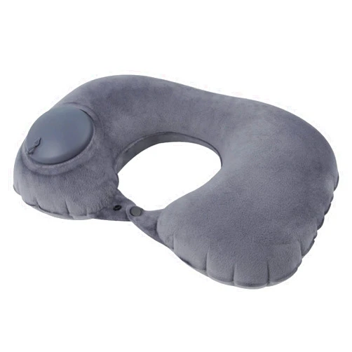Antoyoker Inflatable U Shape Neck Pillows,Travel Neck Pillow U Shape for Head ＆Neck Support,Airplane Pillow,Manually Pressed Inflatable Pillows,Small＆Easy to Store,Office,Travel＆Home（Crystal Flannel Dark Gray）