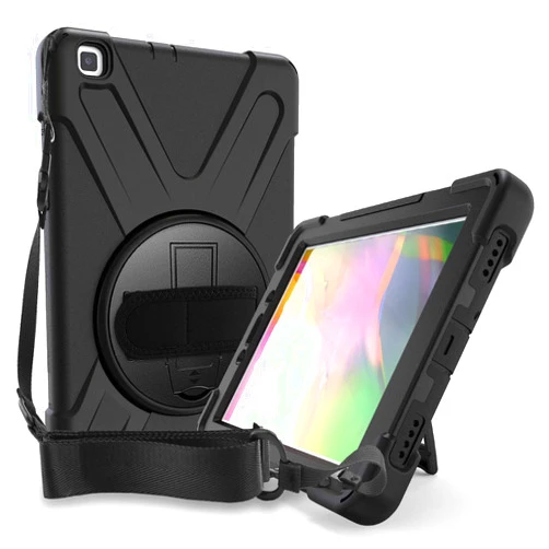 Procase Galaxy Tab A 8.0 2019 Case T290 T295, Rugged Heavy Duty Shockproof Rotating Kickstand Protective Cover for Galaxy Tab A 8.0 inch 2019 Without S Pen Model Sm-T290 (Wi-Fi) Sm-T295 (LTE) –Black