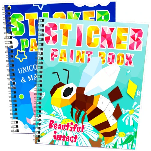 TBEEJ 2PCS Crafts for Kids Ages 4-8 Sticker Paint Books Includes Unicorn Queen Insect Witch Monster and More Designs Gift Party Create 20 Pictures（Sticker Sheets are Separate）