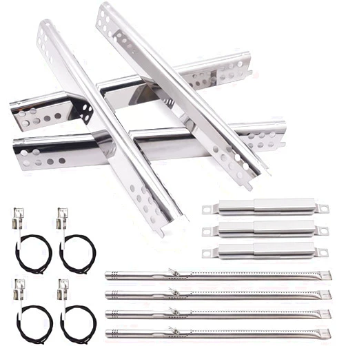 Criditpid Grill Replacement Parts for Charbroil Advantage 4 Burner 463344116, 463343819, 466344116 Models, Stainless Steel Grill Burners, Heat Plate Shields, Crossover Tubes and Ignitors.