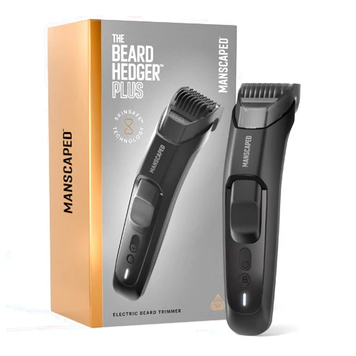 MANSCAPED® The Beard Hedger® PLUS, Men's Adjustable Beard & Mustache Trimmer with 14 Length Settings (1–20mm), Stainless Steel Blade, Waterproof Cordless Grooming, Travel Lock, USB-C Rechargeable
