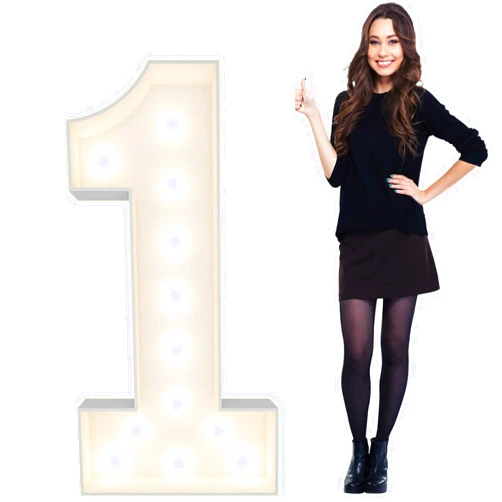 JoyBox Design 4FT Light Up Numbers Pre-Cut Frame Giant Marquee Numbers 1, Mosaic Numbers for Balloons, First 1st 21st Birthday Anniversary Decorations Party Decor