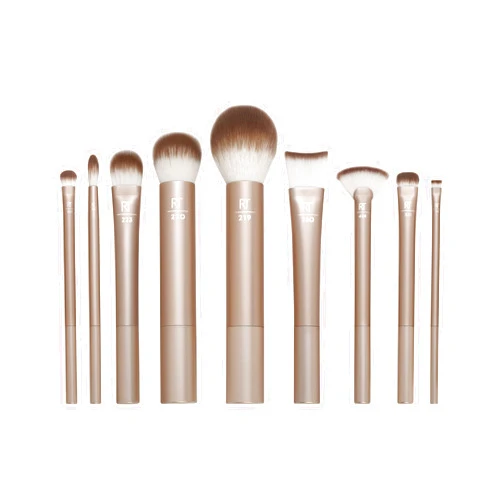 Real Techniques Au Naturale 9 Piece Makeup Brush Set, For Liquid, Cream, & Powder Foundation, Eyeshadow, Blush, & Contour, Premium Quality Face Brushes, Gift Set, Cruelty-Free