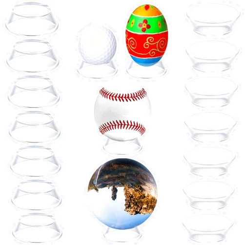 LRANFOW Baseball Stand Game Balls Display Holder Easter Eggs Display Stands for Easter Party Sphere Holder Softball Stands for Balls or Other Round Items Reversible 16 PCS