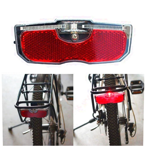 GreceYou Bike Tail Light, Bicycle Rear Reflector Tail Light for Luggage Rack Aluminum Alloy Reflective Taillight, 80mm Screw Mounted/Easy Release (Battery NOT Included)