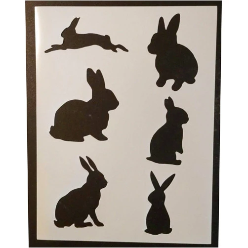 Rubstamper Reusable Sturdy Stencil Bunny Rabbit Rabbits 8.5