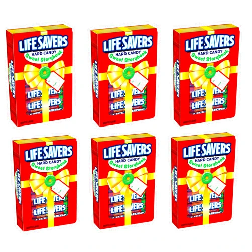 Smiling Sweets Life Savers 5 Flavor Hard Candy Sweet Storybook Box - Pack of 6-6 Rolls Per Book - Perfect for Sharing with Friends and Family - Great Stocking Stuffer - Keep in the Office or Pantry