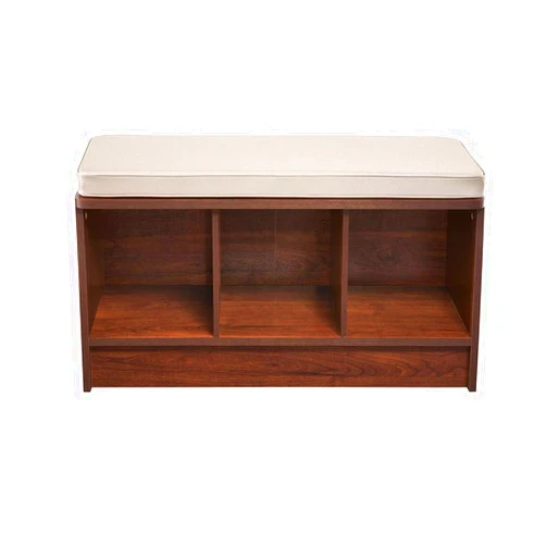 ClosetMaid 1309 3-Cube Storage Bench, Dark Cherry with Tan Cushion