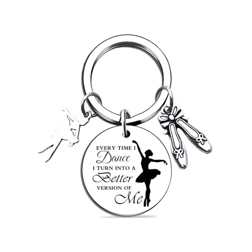 ZYSSXNDM Ballerina Gifts Dance Keychain for Women Girls - Funny Dancer Keyring with Best Quotes, Birthday Inspirational Accessories for Coach Teacher Women Ballet Lovers Birthday Party Favor
